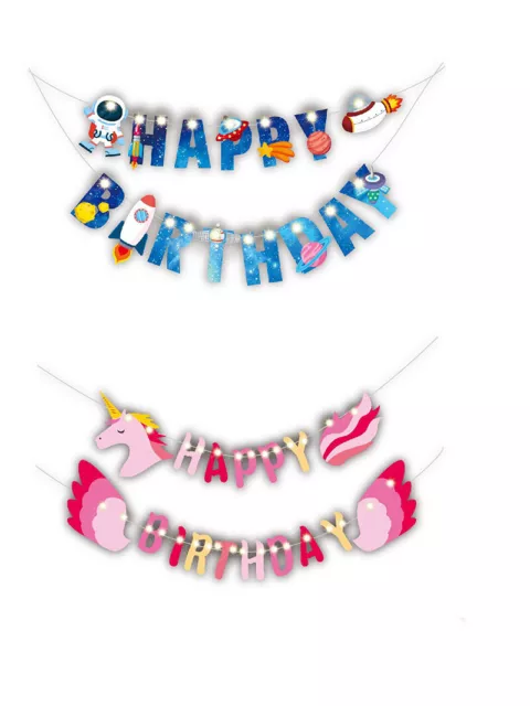 Festone buon compleanno  luci stringa led decorazioni addobbi "Happy Birthday"