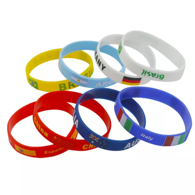Fashion World Cup Country Flag Silicone Rubber Bracelet Sport Soccer Wristband