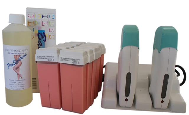 KIT EPILATION CHAUFFE CIRE DUO, Bandes Epilatoires, Cartouches 100ml, huile