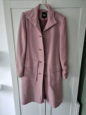 Ted Baker Women's Wool Blend Over Coat  Top Coat in Pink - Size 1 UK 8