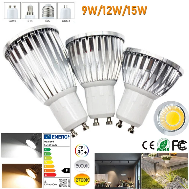 GU10 LED Glühbirne E14 E27 Leuchtmittel Spotlicht Strahler Lampe Birne 9/12/15W