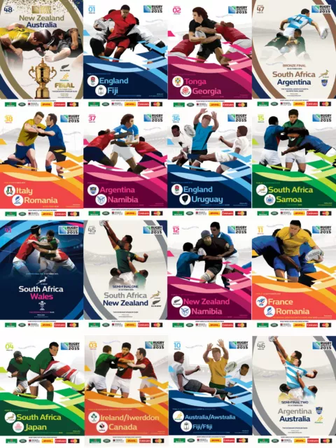 RUGBY WORLD CUP 2015 PROGRAMMES MATCHES 1 to 24 RWC PROGRAMMES