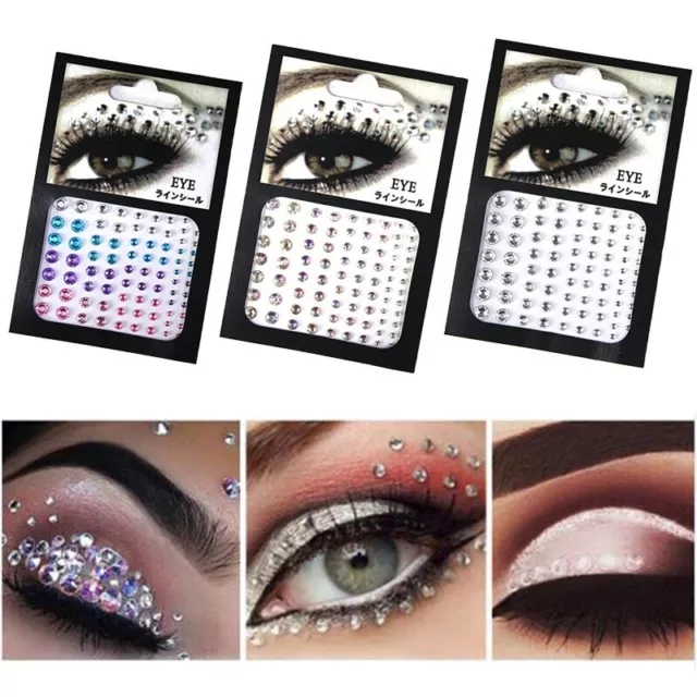 Face Gems Stick on Eyes 3D Jewelry Body Glitter Crystals Rhinestones Beauty