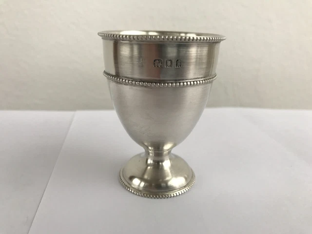 A solid silver hallmarked egg cup 36.4 g