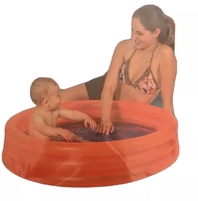 Wehncke 3-Ring Pool 100x23cm orange Planschbecken Babypool Kinderpool Bällepool