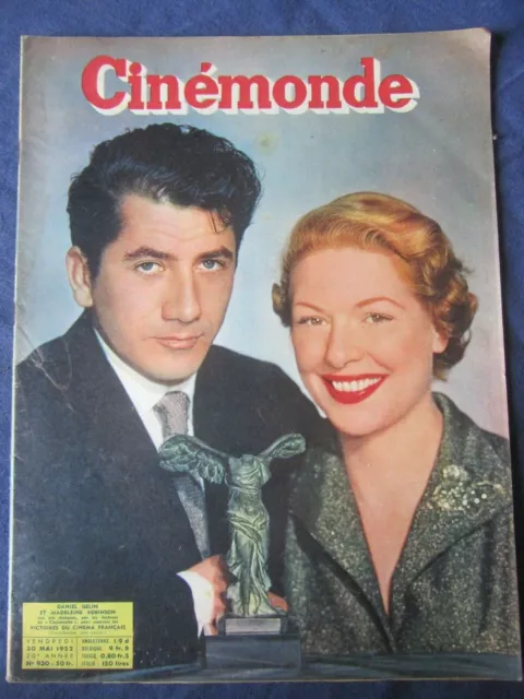 Ancienne Revue Cinemonde Daniel Gelin / Madeleine Robinson 1952