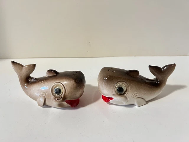 Vintage Whale Salt And Pepper Shaker Set