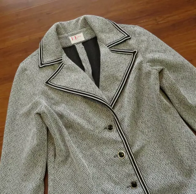 Womens 1970s Double Knit Polyester Blazer Shacket Size Small