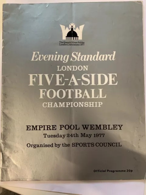 London 5-A-Side Football Championship Official Programme 24th May 1977