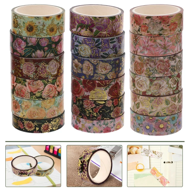 18 rouleaux enveloppement de cadeaux Gold Blocs Tapes Diy Scrapbooking Washi Tap