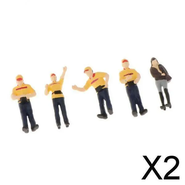 2X 1: 64 figurines peintes à la main travailleur de la station-service Figurine
