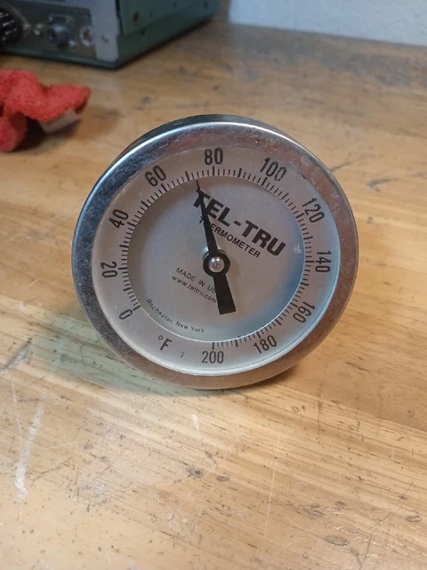 Tel-Tru Temperature Thermometer Gauge 20-240 deg. F 5-1/2" Stem