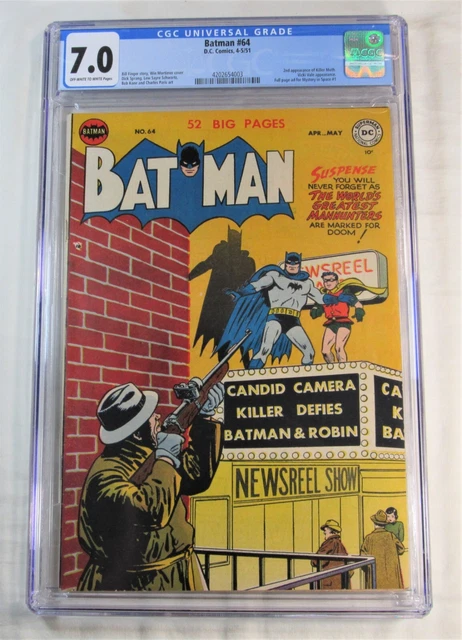 BATMAN #64 ~~ CGC 7.0 ~~ Golden Age cover by Win Mortimer!  ~~ from 1954!   😁