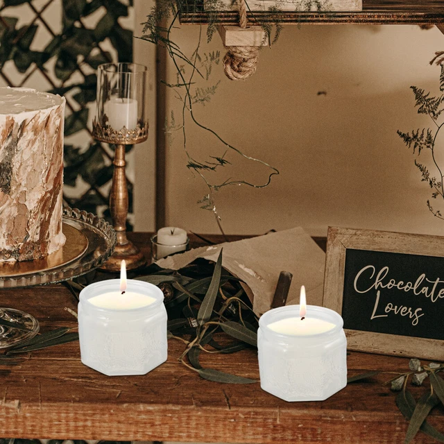 7 Pcs Candle Storage Jar Concrete Glass Jars Lids Making Kit Container