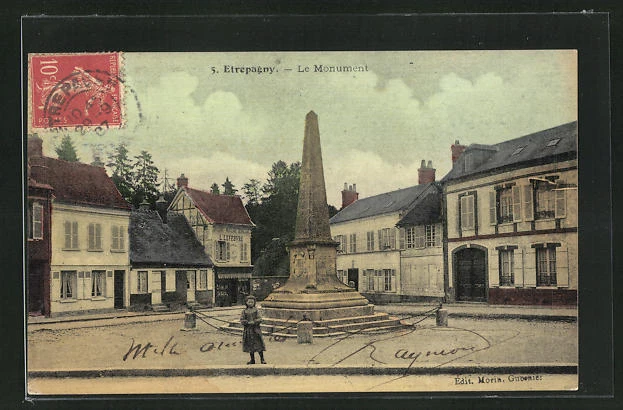 CPA Etrepagny, Lé Monument 1907