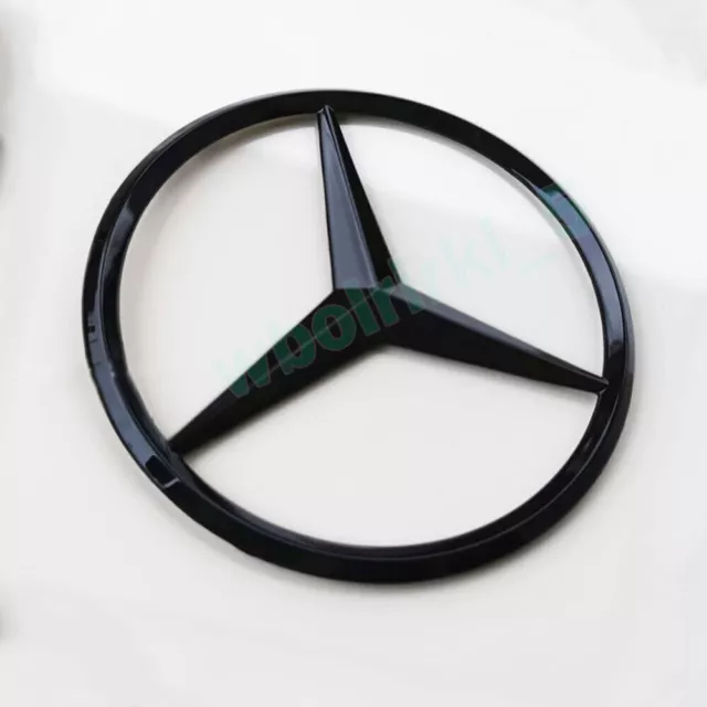 Für Mercedes Benz C-Klasse W205 80MM Stern Emblem Heck Abzeichen Schwarz Glanz