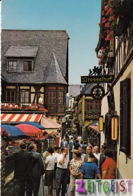 Rudesheim am Rhein,  Drosselgasse - vintage Germany postcard