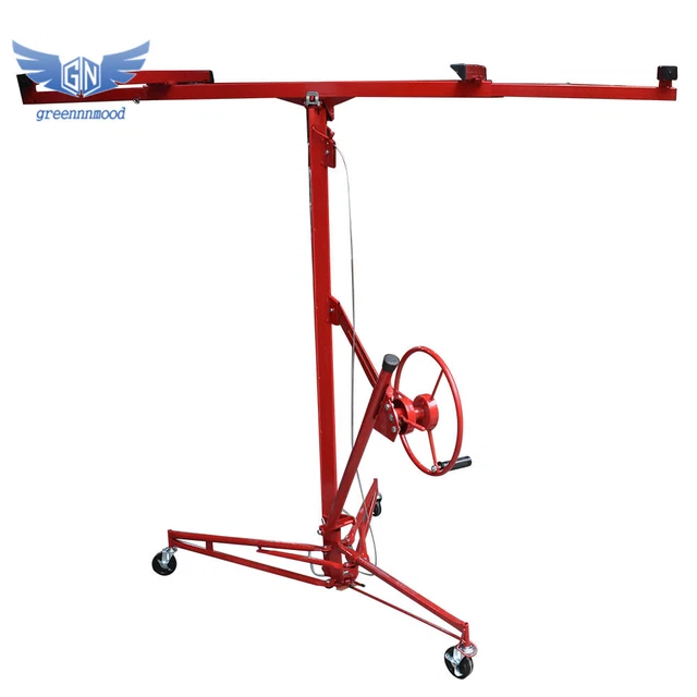 Drywall Rolling Lifter Panel Hoist Jack Lifter 16 Ft w/ Lockable Wheels