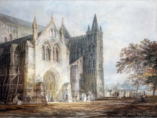 Joseph Mallord William Turner "North Porch Of Salisbury Cathedral" british Brown
