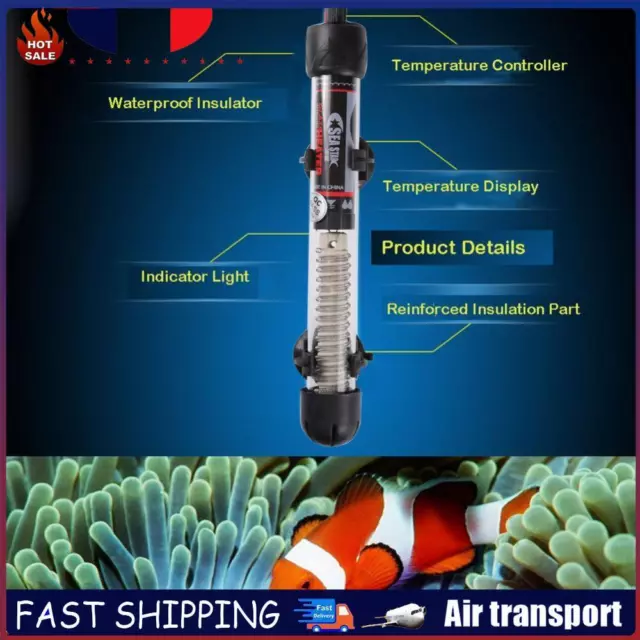 Automatic Temper Adjustment Aquarium Submersible Fish Tanks Water Heater FR