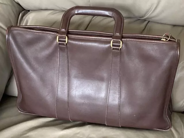 Vtg Coach Brown Mahogany Handle Portfolio Briefcase Zip Closure 80s L6C 5286 EC 2