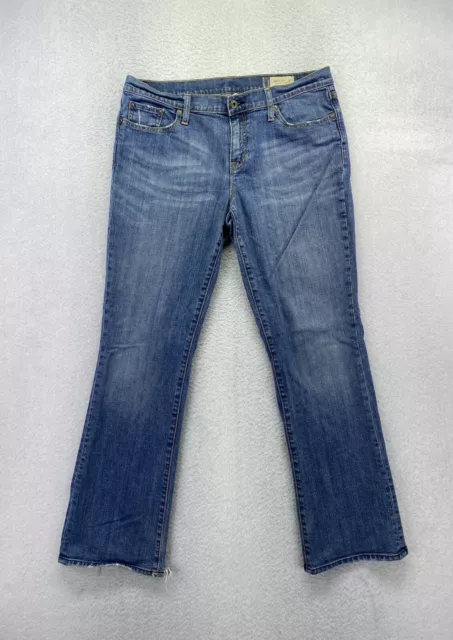 Gap Womens Size 12 Medium Wash Mid Rise Distressed Bootcut Denim Jeans