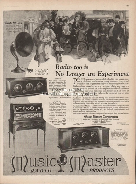 1925 Music Master Philadelphia PA Radio Models Type 60 215 100 Loud Speaker Ad