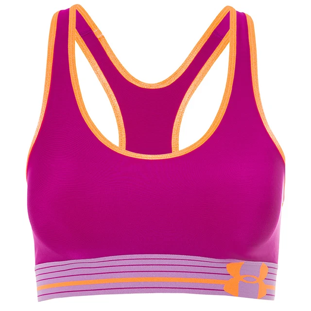 Under Armour Heatgear Top Sport Reggiseno Ua Metà Compressione Lilla Prugna XS