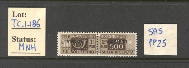 TC_1_186. TRIESTE (AMG FTT). 1949 Pacchi Postali 500 L. stamp. MNH. High CV !
