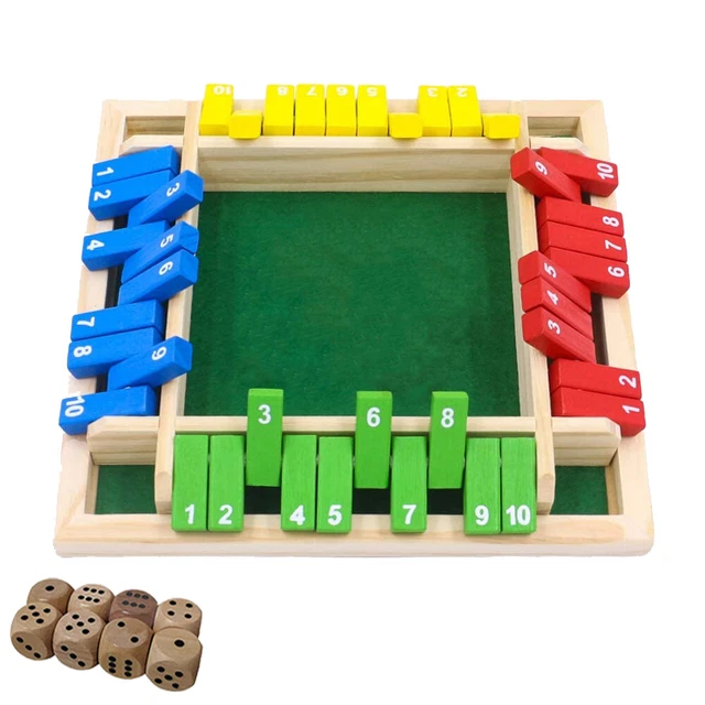 Spielzeug Holz Würfel Brettspiel Flaps & Würfel Spiel Schließen Sie die Box