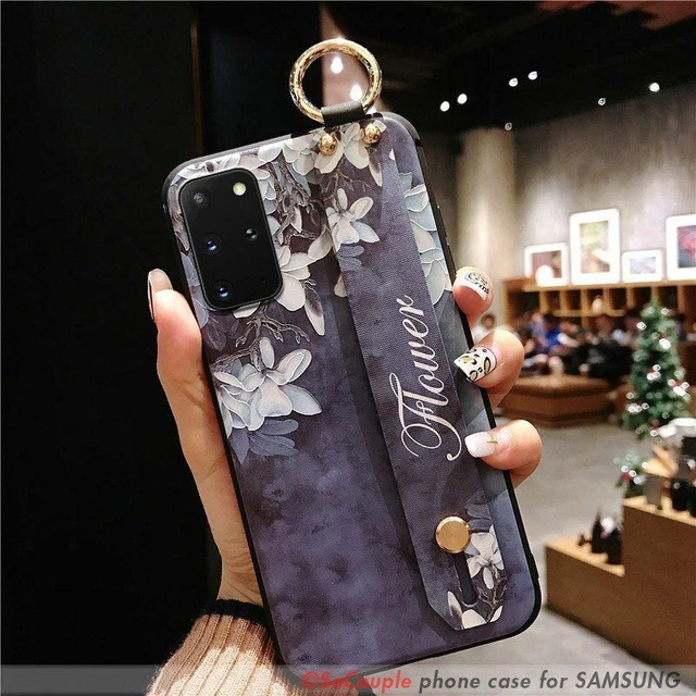 De Luxe Téléphone Coque avec Sangle Pour Samsung Galaxy S8 S9 S10 S20 Note 9 10 9