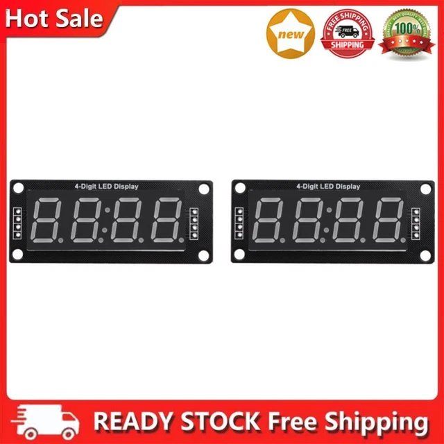 TM1637 LED Display Module, 7-Segment Glow Tube Watch, 0.56-Inch (Red)