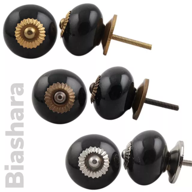 Plain CERAMIC DOOR KNOBS Cupboard Handles Cabinet Drawer Pulls solid