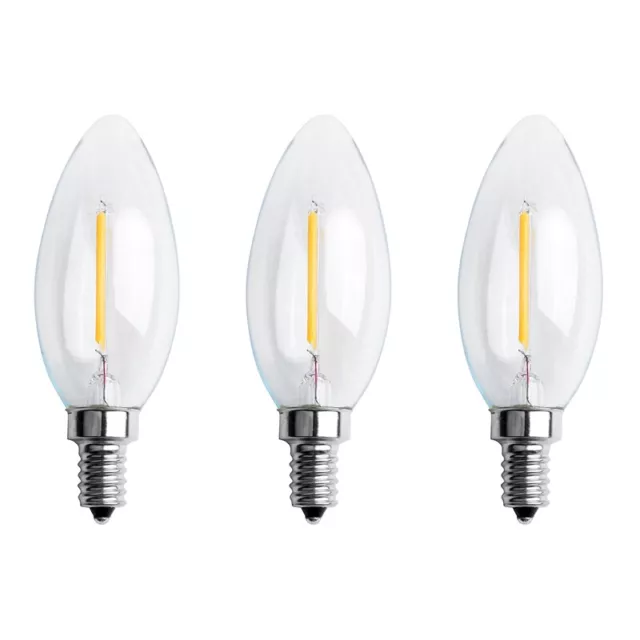 3X Filament de Flamme de Bougie  E12 2W Cob Ajustable Ampoule Lampe L3426
