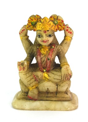 DEA Antico Vecchio Fatto a Mano Indù Religioso Dea Laxmi Piccolo Miniatura Statuina 