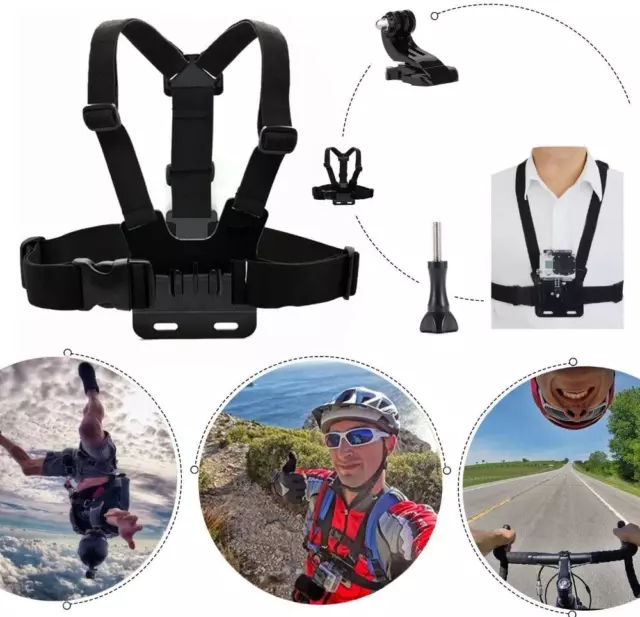 Universal Action Camera Accessories Bundle Kit - Head Strap Mount/Chest Harness 3