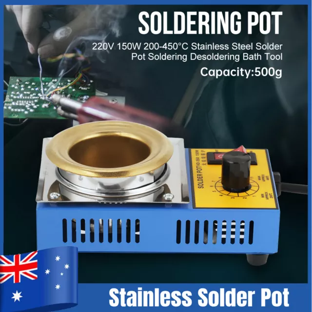 200‑450°C Solder Pot Melting Furnace Soldering Desoldering Bath Heating 220V AU