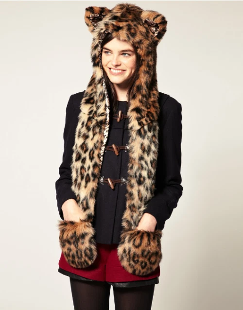 2023 new Male and female fur hats, animal hats, role-playing warm hats
