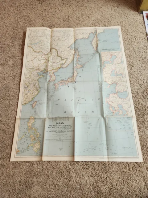 Vintage Antique 1944 Map Japan