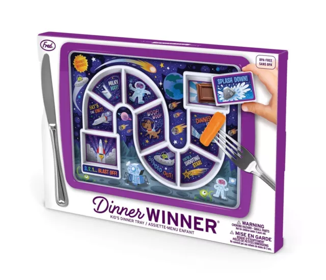 Fred's Dinner Winner Space plate. Kids Dinner/ Lunch Food Tray. Sensory plate.