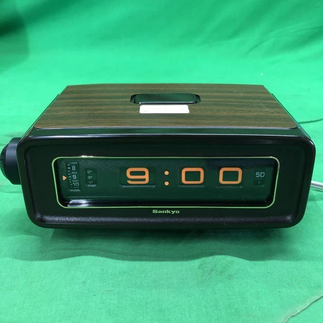 VINTAGE SANKYO FLIP Alarm Clock 304z 50Hz 60Hz Japan Space Age 1970s
