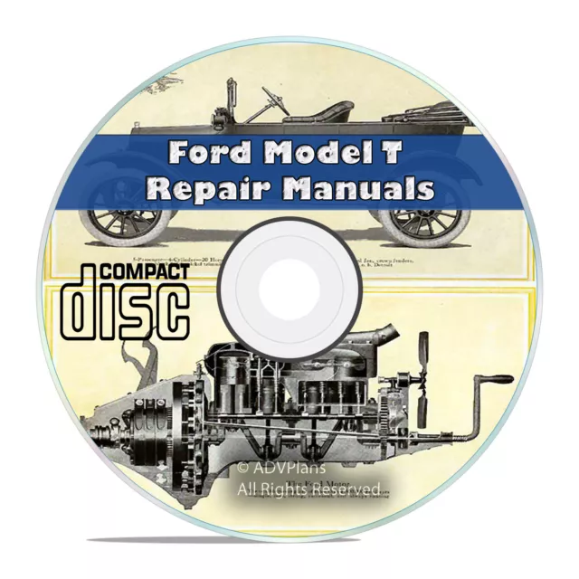 Vintage Ford Model T Car Repair, Construction, and Operation Manuals CD V48