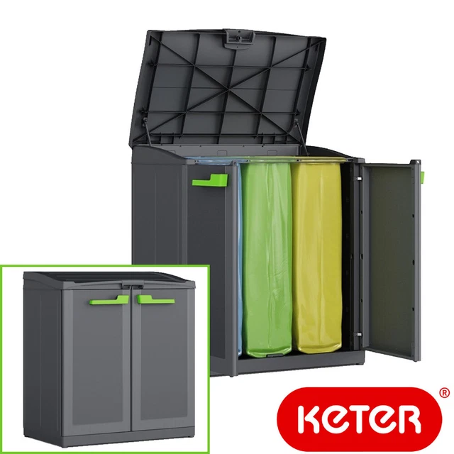 ARMOIRE POUBELLE KETER Moby 3 Places De 110 L Pour Récolte Ordures EUR