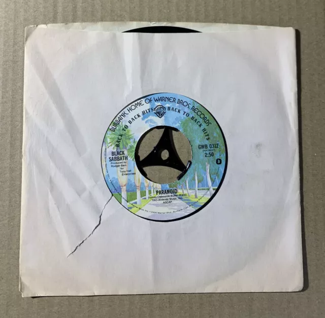 BLACK SABBATH - PARANOID / IRON MAN, 7” vinyl single (1975) U.S IMPORT, Nr/Mint