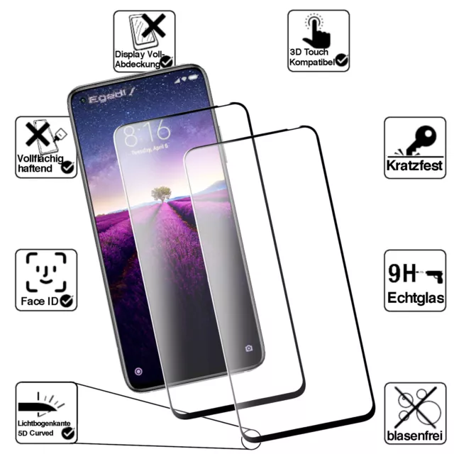 Für Xiaomi Mi 10T Pro 5G Panzerfolie Displayschutz Glas Schutzglas Schutz Folie 2