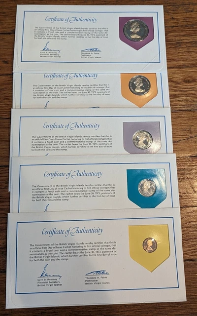 BRITISH VIRGIN ISLANDS Coin Proof Set 1973   5 Coins!!!!!