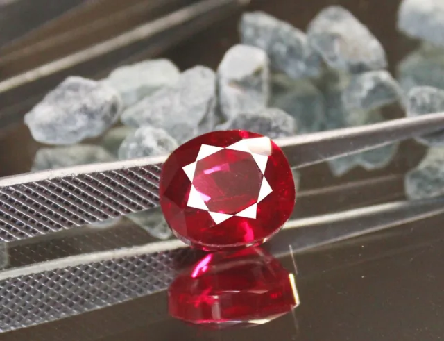 100% Unheated Untreated 24.60 Ct Wonderful Burma Certified Red Ruby Gemstone FSO