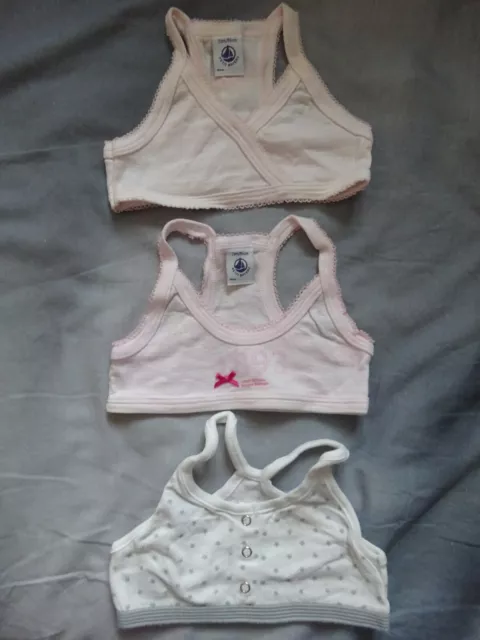 Lot 7 brassières rose blanc motif étoiles argentées DIM PETIT BATEAU 2 ans 86 cm 2