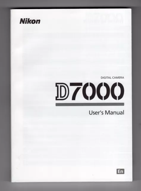 Nikon D7000 Digital Camera Genuine User's Manual / Instruction Guide In English