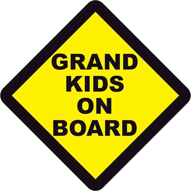 PrintSuperstar GRANDKIDS ON BOARD WARNING SAFETY STICKER Vehicle Car Window...